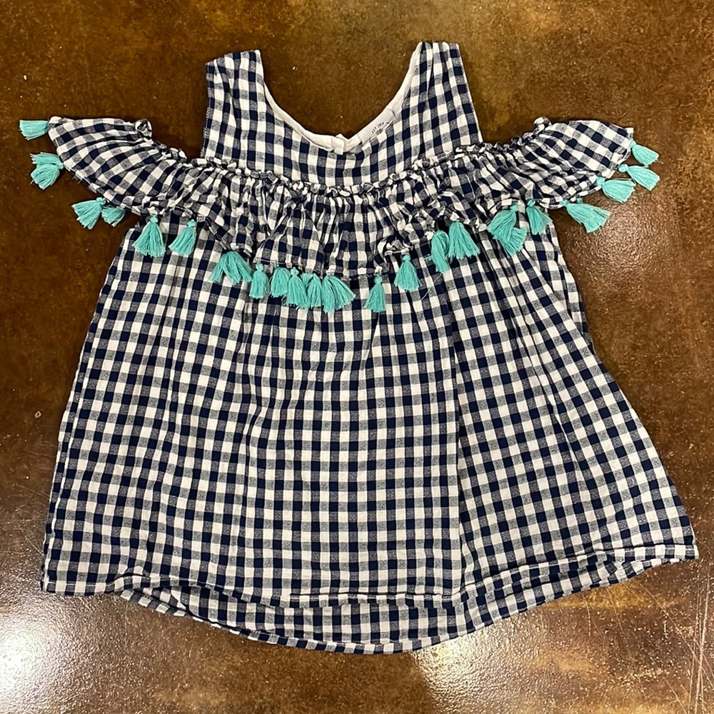 Ella & Gray by Shrimp & Grits Kids Size 8 Navy Gingham top